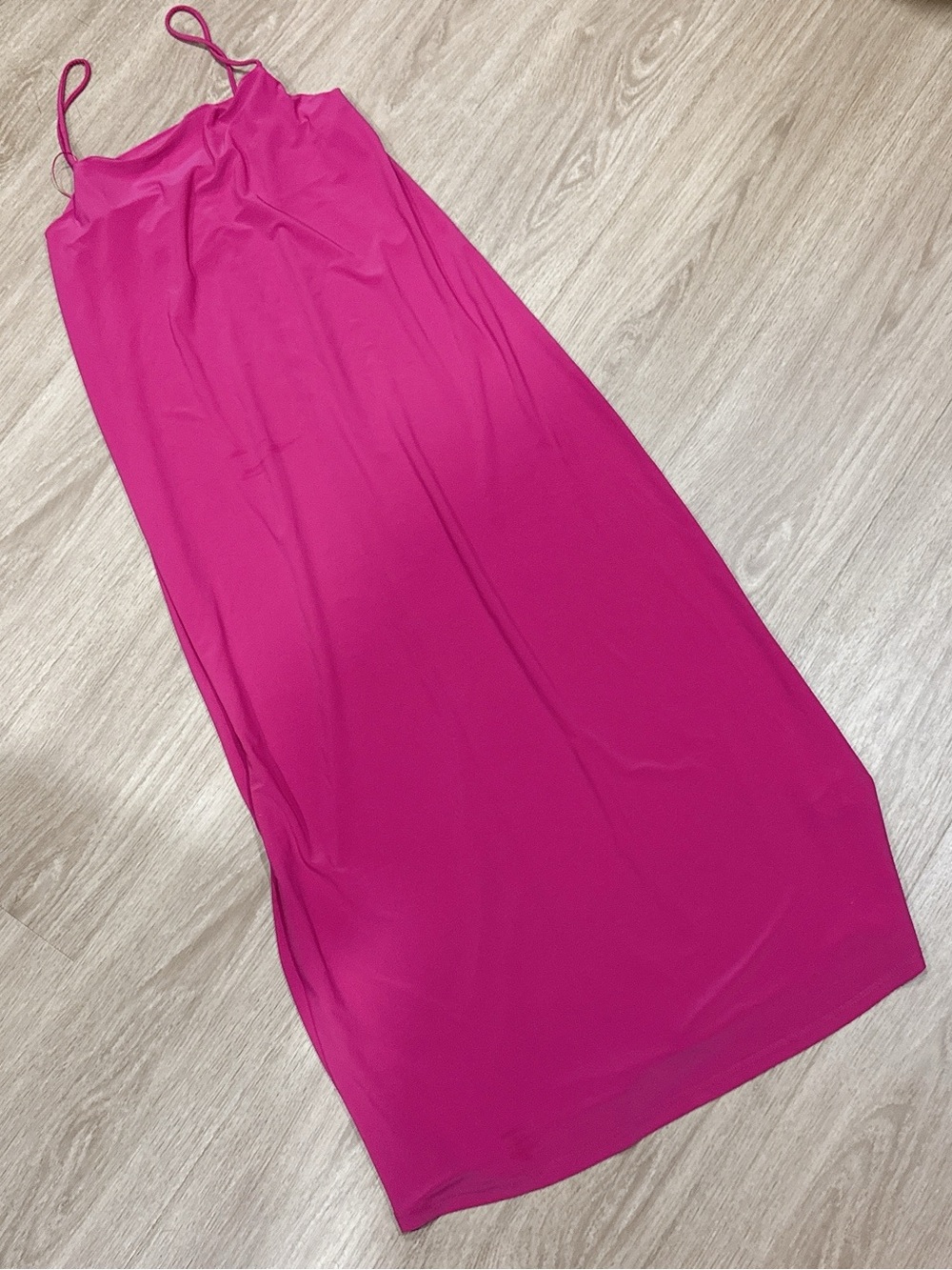 Fuchsia Slip Maxi Skirt with Spaghetti Straps